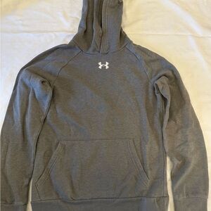Under Armour Boys Gray Rival Fleece Hoodie Youth Large